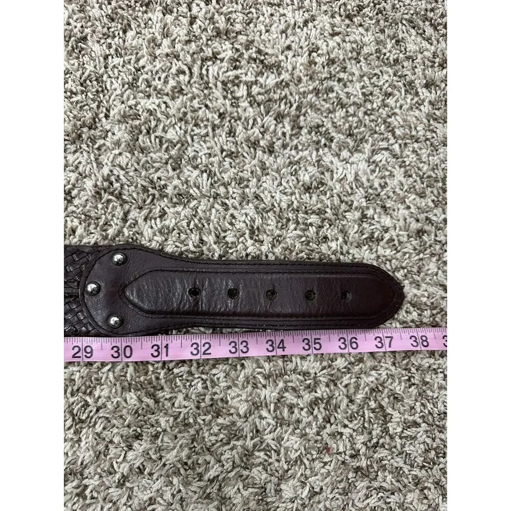 Michael Kors‎ Womens Leather Wide Woven Belt Brown Size Medium 551610